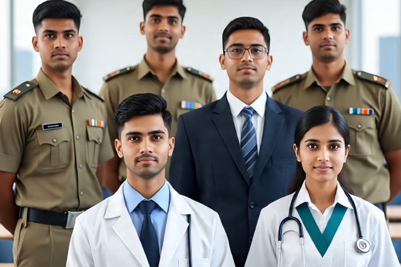students in class room with namaskar pose